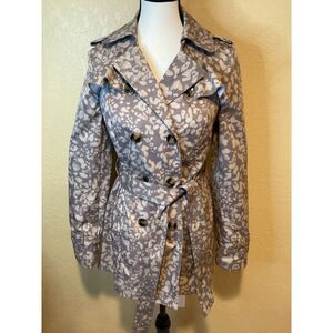 Daughters of the Liberation‎ taupe/pink leopard print trench coat size 4, lined